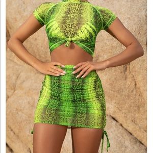 Oh Polly mesh python set in green